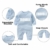 culbutomind Baby Zwillinge Baby Bodys Doppel Ärger süßes Outfit mit Hut Baby Pyjamas Zwillinge Geschenk(Pulverblau 6M) - 3