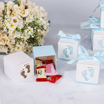 Geschenkbox, Süßigkeit Kästen Gastgeschenk Box für Neugeborene Babydusche, Pralinenschachtel für Kinder Geburtstag, Hochzeit, Taufe Geburt Party (50 Stück) - 3