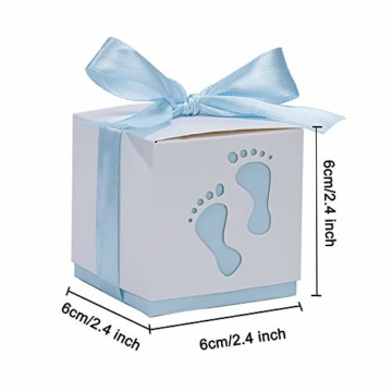 Geschenkbox, Süßigkeit Kästen Gastgeschenk Box für Neugeborene Babydusche, Pralinenschachtel für Kinder Geburtstag, Hochzeit, Taufe Geburt Party (50 Stück) - 4