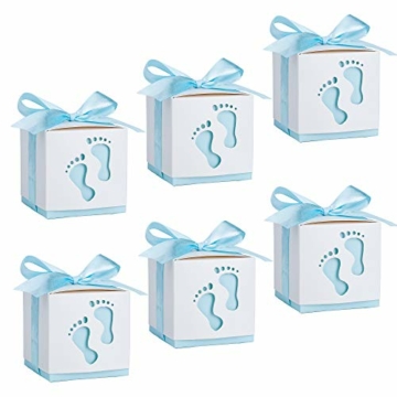 Geschenkbox, Süßigkeit Kästen Gastgeschenk Box für Neugeborene Babydusche, Pralinenschachtel für Kinder Geburtstag, Hochzeit, Taufe Geburt Party (50 Stück) - 1