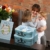 Geschenkboxen für Neugeborene – 2 blaue Etuis mit Satinband und Nachrichtenanhänger für Neugeborene - 4