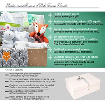 Kelzia Geschenkbox für Neugeborene - Willkommensgeschenk mit Baumwollkleidung, biologisch abbaubaren Windeln, Plüschtier, Bilderrahmen und mehr - vegan, antiallergische Baumwolle - Unisex (Box 1) - 7