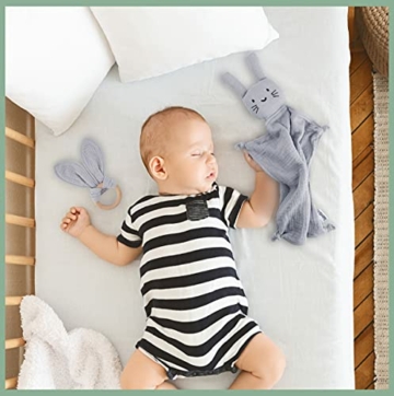 Räuberella Schmusetuch, Beißring und Lätzchen Baby Geschenk zur Geburt Junge & Mädchen Mint - 2