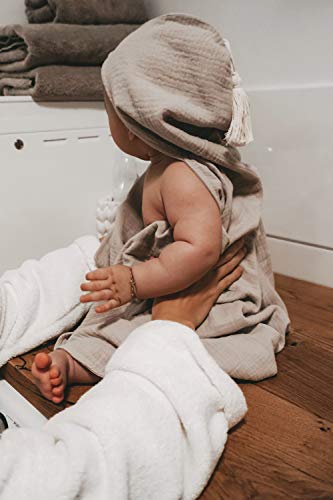 Räuberella Baby Kapuzenhandtuch, Handtuch mit Kapuze Geschenk zur Geburt (Senf-Gelb) - 2